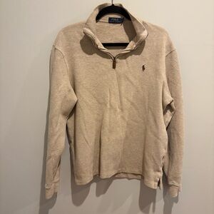 Oatmeal polo quarter zip sweater